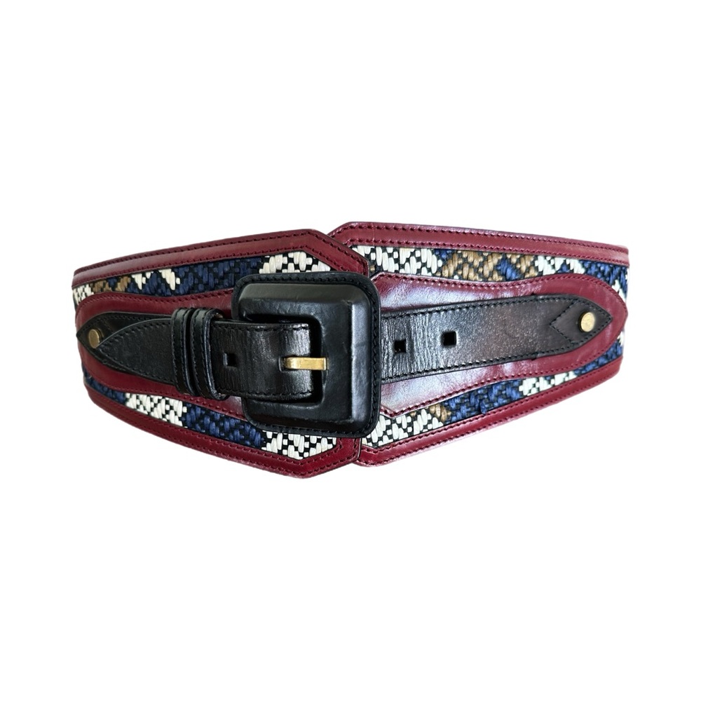 Burgundy Burberry Waist Belt